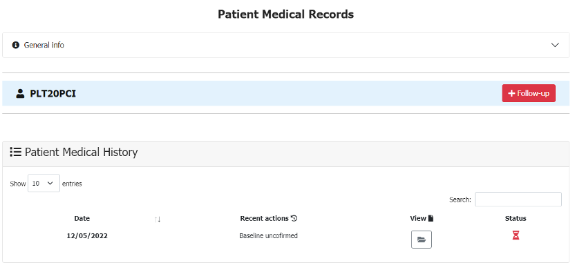 Patient medical records page