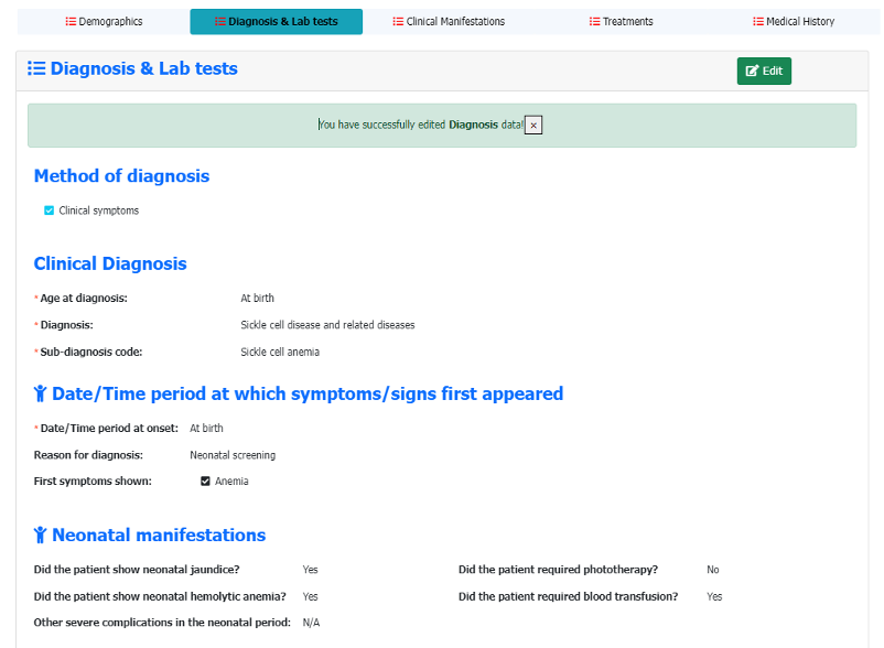 Save diagnosis