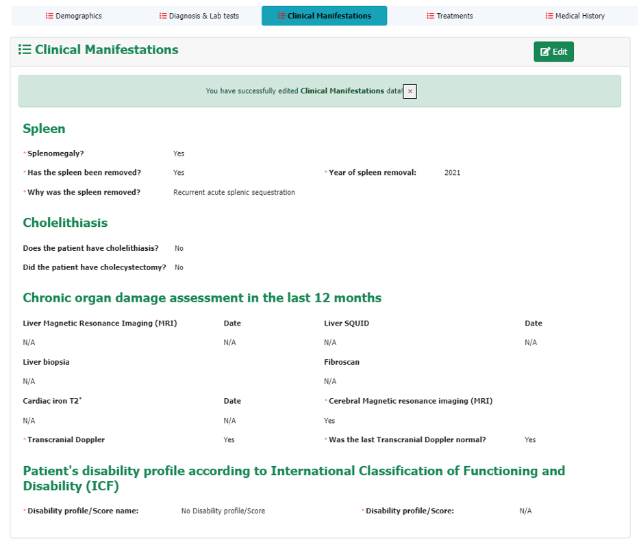 Save clinical manifestations